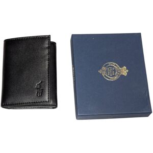 (Black) Ralph Lauren Mens Wallet Genuine Cow Leather Trifold Credit Card Holder (Black) Ralph Lauren Mens Wallet Genuine Cow Leather Trifold Credit Card Holder