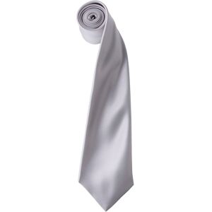 (One Size, Silver Grey) Premier Mens Plain Satin Tie (Narrow Blade) (One Size, Silver Grey) Premier Mens Plain Satin Tie (Narrow Blade)