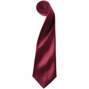 (One Size, Burgundy) Premier Mens Plain Satin Tie (Narrow Blade) (One Size, Burgundy) Premier Mens Plain Satin Tie (Narrow Blade)
