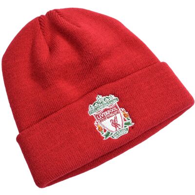 Liverpool FC Classic Crest Knitted Turn Up Hat Red Liverpool FC Classic Crest Knitted Turn Up Hat Red