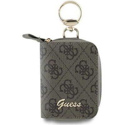 Guess Brown Eco Leather Accessories & Key Pouch - 4G Triangle Guess Brown Eco Leather Accessories & Key Pouch - 4G Triangle