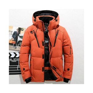Unbranded (Orange, M) Men's warm duck down jacket ski jacket hooded down coat