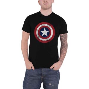 (M) Marvel Comics T Shirt Captain America Distressed Shield new Official Mens Bl (M) Marvel Comics T Shirt Captain America Distressed Shield new Official Mens Bl