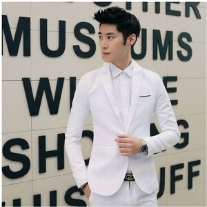Unbranded (White, 3XL) Men's formal single-button blazer business jacket Unbranded (White, 3XL) Men's formal single-button blazer business jacket