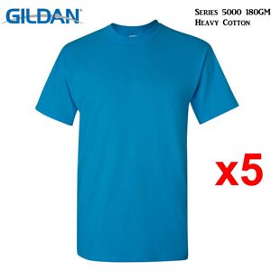(M) 5 Packs Gildan T-SHIRT Blank Plain Basic Tee Men Heavy Cotton (Antique Sapph (M) 5 Packs Gildan T-SHIRT Blank Plain Basic Tee Men Heavy Cotton (Antique Sapph