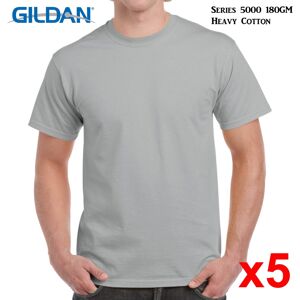 (M) 5 Packs Gildan T-SHIRT Blank Plain Basic Tee Men Heavy Cotton (Ice Grey) (M) 5 Packs Gildan T-SHIRT Blank Plain Basic Tee Men Heavy Cotton (Ice Grey)