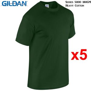(XL) 5 Packs Gildan T-SHIRT Blank Plain Basic Tee Men Heavy Cotton (Forest Green (XL) 5 Packs Gildan T-SHIRT Blank Plain Basic Tee Men Heavy Cotton (Forest Green