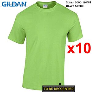 (M) 10 Packs Gildan T-SHIRT Basic Tee S - 5XL Small Big Men Heavy Cotton (Lime) (M) 10 Packs Gildan T-SHIRT Basic Tee S - 5XL Small Big Men Heavy Cotton (Lime)