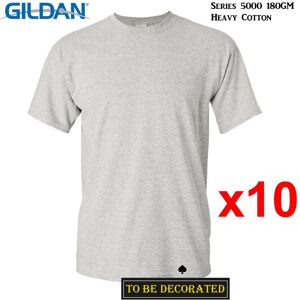 (S) 10 Packs Gildan T-SHIRT Basic Tee S - 5XL Small Big Men Heavy Cotton (Ash Gr (S) 10 Packs Gildan T-SHIRT Basic Tee S - 5XL Small Big Men Heavy Cotton (Ash Gr