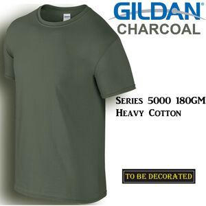 (L) Gildan T-SHIRT Charcoal basic tee S-5XL Small Big Men's Heavy Cotton (L) Gildan T-SHIRT Charcoal basic tee S-5XL Small Big Men's Heavy Cotton