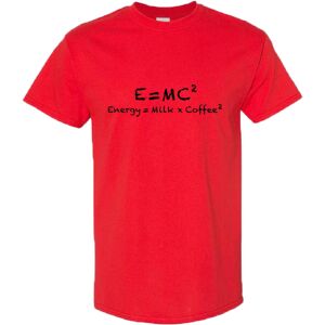 Gildan (2XL) E=mc2 Energy Milk Coffee Funny Einstein Formula T-Shirt Red Mens Tee Tops Gildan (2XL) E=mc2 Energy Milk Coffee Funny Einstein Formula T-Shirt Red Mens Tee Tops