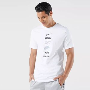 (White, M) Nike Multi Stack Logo T Shirt Crew Neck Tee (White, M) Nike Multi Stack Logo T Shirt Crew Neck Tee