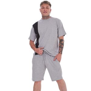 (Grey, XXL) Malay Jersey Pyjama Set Short Round Neck Cotton Blend Loungewear T-S (Grey, XXL) Malay Jersey Pyjama Set Short Round Neck Cotton Blend Loungewear T-S
