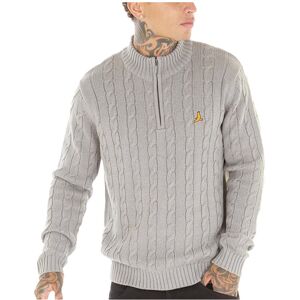 (Grey, L) BRAVE SOUL Mens Cable Knit Cardigan Jumper (Grey, L) BRAVE SOUL Mens Cable Knit Cardigan Jumper