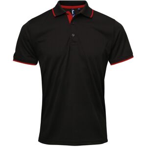 (2XL, Black/Red) Premier Mens Contrast Coolchecker Polo Shirt (2XL, Black/Red) Premier Mens Contrast Coolchecker Polo Shirt