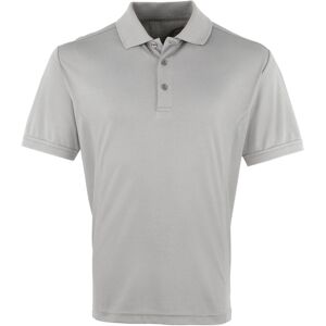 (3XL, Silver) Premier Mens Coolchecker Pique Short-Sleeved Polo Shirt (3XL, Silver) Premier Mens Coolchecker Pique Short-Sleeved Polo Shirt