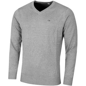 (XL, Grey Marl) Calvin Klein Mens 2021 V-Neck Soft Cotton Easy Care Sweater (XL, Grey Marl) Calvin Klein Mens 2021 V-Neck Soft Cotton Easy Care Sweater