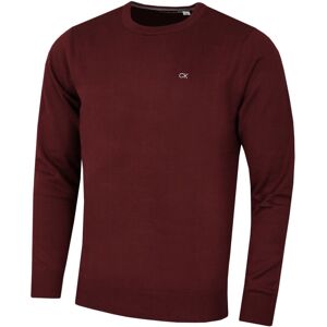 (S, Burgundy) Calvin Klein Mens 2022 Crew Neck Cotton Breathable Golf Sweater (S, Burgundy) Calvin Klein Mens 2022 Crew Neck Cotton Breathable Golf Sweater