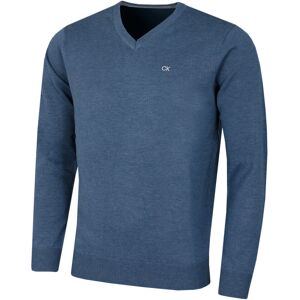 (3XL, Denim Marl) Calvin Klein Mens 2021 V-Neck Soft Cotton Easy Care Sweater (3XL, Denim Marl) Calvin Klein Mens 2021 V-Neck Soft Cotton Easy Care Sweater