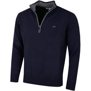 (L, Navy) Calvin Klein Mens 2021 Knit Cotton 1/2 Zip Golf CK Top Sweater (L, Navy) Calvin Klein Mens 2021 Knit Cotton 1/2 Zip Golf CK Top Sweater
