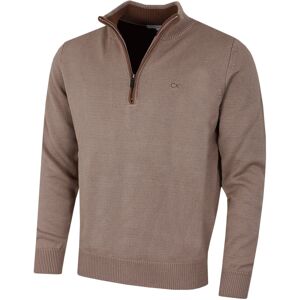 (M, Mocha) Calvin Klein Mens 2021 Knit Cotton 1/2 Zip Golf CK Top Sweater (M, Mocha) Calvin Klein Mens 2021 Knit Cotton 1/2 Zip Golf CK Top Sweater