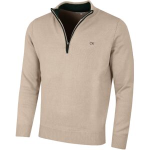 (M, Latte) Calvin Klein Mens 2023 Knit Cotton 1/2 Zip Golf CK Top Sweater (M, Latte) Calvin Klein Mens 2023 Knit Cotton 1/2 Zip Golf CK Top Sweater