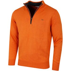 (XL, Orange) Calvin Klein Mens 2023 Knit Cotton 1/2 Zip Golf CK Top Sweater (XL, Orange) Calvin Klein Mens 2023 Knit Cotton 1/2 Zip Golf CK Top Sweater