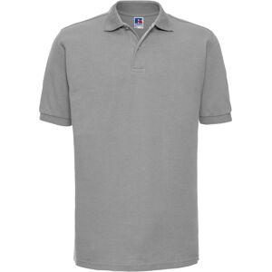 (L, Light Oxford) Russell Mens Ripple Collar & Cuff Short Sleeve Polo Shirt (L, Light Oxford) Russell Mens Ripple Collar & Cuff Short Sleeve Polo Shirt