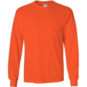 (M, Orange) Gildan Mens Plain Crew Neck Ultra Cotton Long Sleeve T-Shirt (M, Orange) Gildan Mens Plain Crew Neck Ultra Cotton Long Sleeve T-Shirt