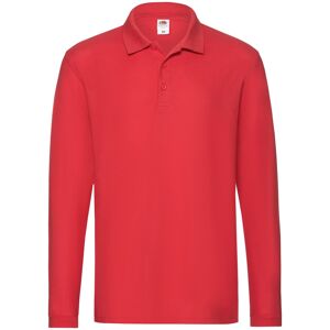 (M, Red) Fruit of the Loom Mens Premium Pique Long-Sleeved Polo Shirt (M, Red) Fruit of the Loom Mens Premium Pique Long-Sleeved Polo Shirt