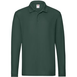 (M, Forest Green) Fruit of the Loom Mens Premium Pique Long-Sleeved Polo Shirt (M, Forest Green) Fruit of the Loom Mens Premium Pique Long-Sleeved Polo Shirt