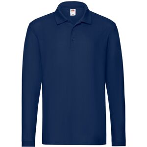 (XL, Navy) Fruit of the Loom Mens Premium Pique Long-Sleeved Polo Shirt (XL, Navy) Fruit of the Loom Mens Premium Pique Long-Sleeved Polo Shirt