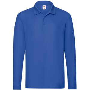 (M, Royal Blue) Fruit of the Loom Mens Premium Pique Long-Sleeved Polo Shirt (M, Royal Blue) Fruit of the Loom Mens Premium Pique Long-Sleeved Polo Shirt