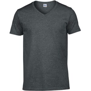 (L, Dark Heather) Gildan Mens Soft Style V-Neck Short Sleeve T-Shirt (L, Dark Heather) Gildan Mens Soft Style V-Neck Short Sleeve T-Shirt