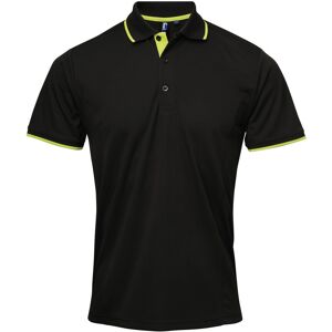(2XL, Black/Lime) Premier Mens Contrast Coolchecker Polo Shirt (2XL, Black/Lime) Premier Mens Contrast Coolchecker Polo Shirt