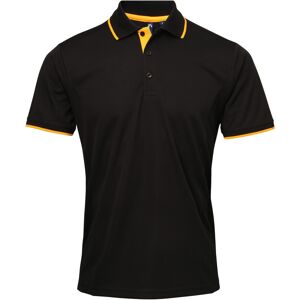 (XL, Black/Sunflower) Premier Mens Contrast Coolchecker Polo Shirt (XL, Black/Sunflower) Premier Mens Contrast Coolchecker Polo Shirt