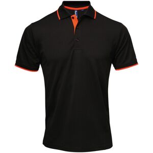 (3XL, Black/Orange) Premier Mens Contrast Coolchecker Polo Shirt (3XL, Black/Orange) Premier Mens Contrast Coolchecker Polo Shirt