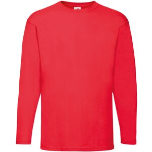 (L, Red) Fruit Of The Loom Mens Valueweight Crew Neck Long Sleeve T-Shirt (L, Red) Fruit Of The Loom Mens Valueweight Crew Neck Long Sleeve T-Shirt