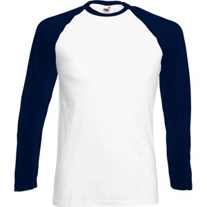 Fruit Of The Loom Mens Long Sleeve Baseball T-Shirt Fruit Of The Loom Mens Long Sleeve Baseball T-Shirt