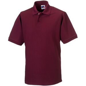 (M, Burgundy) Russell Mens Polycotton Pique Hardwearing Polo Shirt (M, Burgundy) Russell Mens Polycotton Pique Hardwearing Polo Shirt