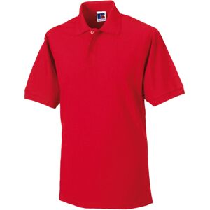 (4XL, Bright Red) Russell Mens Polycotton Pique Hardwearing Polo Shirt (4XL, Bright Red) Russell Mens Polycotton Pique Hardwearing Polo Shirt
