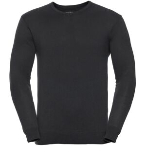 (XL, Black) Russell Collection Mens V-Neck Knitted Pullover Sweatshirt (XL, Black) Russell Collection Mens V-Neck Knitted Pullover Sweatshirt