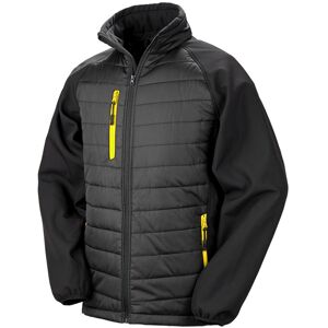 (3XL, Black/Yellow) Result Mens Black Compass Padded Soft Shell Jacket (3XL, Black/Yellow) Result Mens Black Compass Padded Soft Shell Jacket
