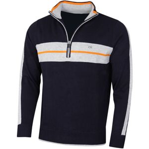 (S, Navy) Calvin Klein Golf Mens 2022 CK Vertex Half Zip Neck Sweater Pullover (S, Navy) Calvin Klein Golf Mens 2022 CK Vertex Half Zip Neck Sweater Pullover
