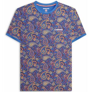 (3XL, Dark Blue/Sand) Lambretta Mens Paisley Brand Short Sleeve Crew Neck Cotton (3XL, Dark Blue/Sand) Lambretta Mens Paisley Brand Short Sleeve Crew Neck Cotton