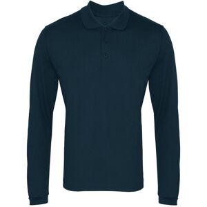 (M, Navy) Premier Mens Coolchecker Pique Long-Sleeved Polo Shirt (M, Navy) Premier Mens Coolchecker Pique Long-Sleeved Polo Shirt