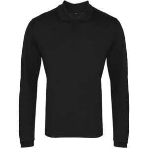 (XL, Black) Premier Mens Coolchecker Pique Long-Sleeved Polo Shirt (XL, Black) Premier Mens Coolchecker Pique Long-Sleeved Polo Shirt