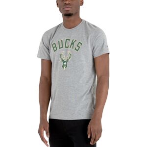 (4XL, Grey) New Era Mens Milwaukee Bucks Team Logo Crew Neck T-Shirt Top Tee - G (4XL, Grey) New Era Mens Milwaukee Bucks Team Logo Crew Neck T-Shirt Top Tee - G
