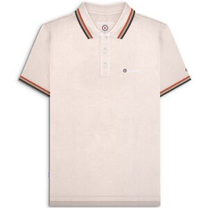 (3XL, Oat/Clay) Lambretta Mens Triple Tipped Short Sleeve 3 Button Placket Polo (3XL, Oat/Clay) Lambretta Mens Triple Tipped Short Sleeve 3 Button Placket Polo