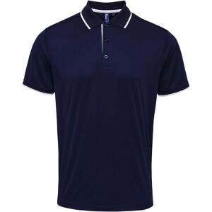 (S, Navy/White) Premier Mens Coolchecker Contrast Pique Polo Shirt (S, Navy/White) Premier Mens Coolchecker Contrast Pique Polo Shirt
